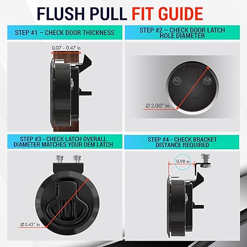 Miniatura 2 de LATCH.IT Paquete de 2 pestillos para escotilla de RV y barco  Montaje empotrado negro  Pestillo Slam RV y cerradura de tapa de barco  Se adapta a