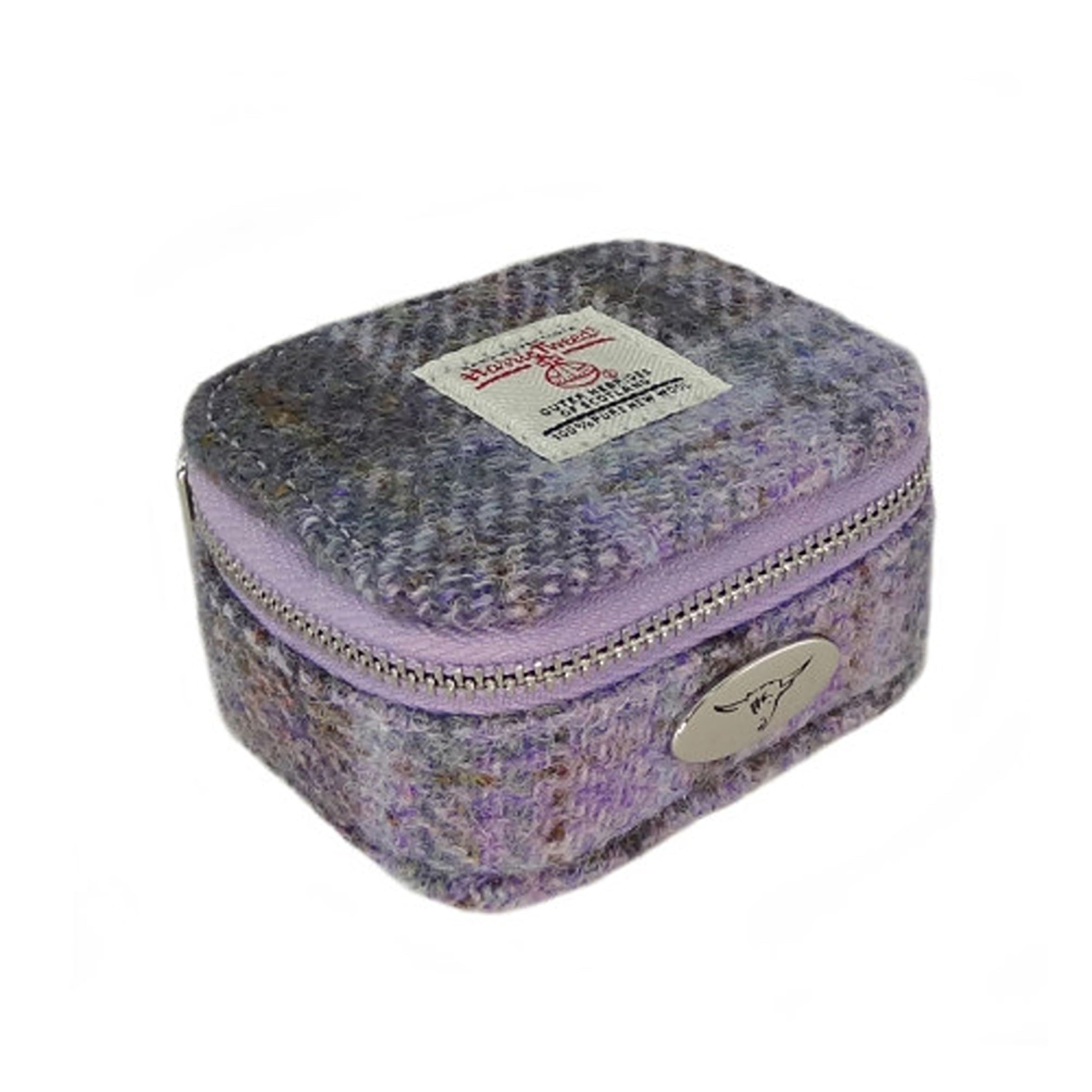 Glen Appin Soft Purple Tartan Harris Tweed 'Shuna' Jewellery Box (Soft Purple Tartan)