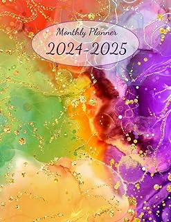 Monthly Planner 2024-2025: Two Year Calendar Book, large size, 8.5"x11". With Holidays. Colorful cover.