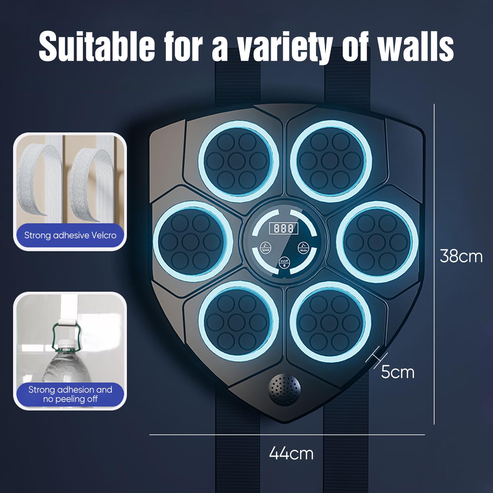 Music Boxing Machine, Smart LED Bluetooth Music Boxing Machine, con guantoni da boxe, bersaglio da parete, 9 modalità di velocità e modalità di conteggio per adulti e bambini Exercise (C