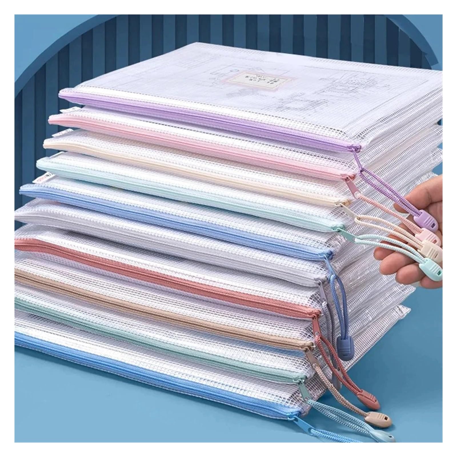 Cartelline Trasparenti Borsa con cerniera A4 A5 Sacchetti in plastica for organizzare borse Borse da viaggio trasparenti impermeabili Materiale scolastico for ufficio Documenti(A5 30pcs)