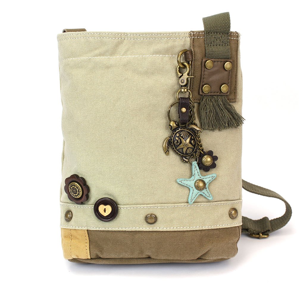 CHALA Patch Cross-Body Women Handbag, Canvas Messenger Bag Olive, Metal Charming Cross - Oliv, Medium — view 42