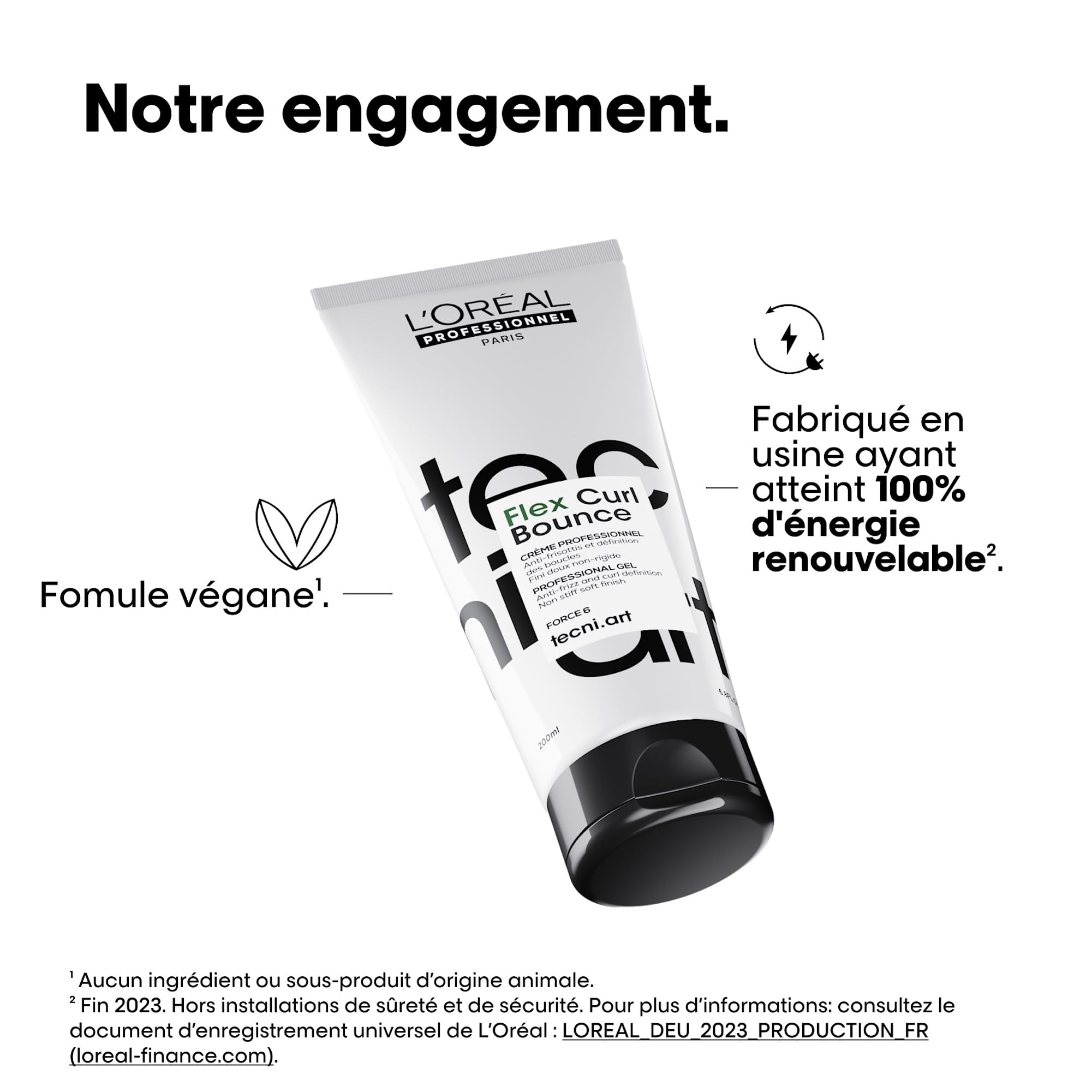 L'Oréal Professionnel, Crème Gel Coiffant Bouncy & Tender, Force 2, Volume 72H & Boucles Toniques et Souples, Anti-Frisottis & Anti-Humidité, Non Collant & Non Gras, Tecni Art 150 ml