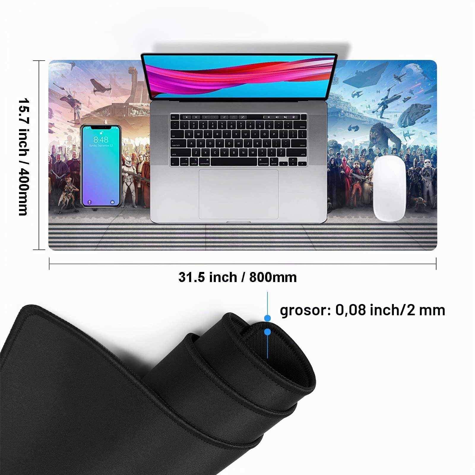 Alfombrilla de mouse grande XXL para juegos The Chosen One, alfombrilla de mouse con base de goma antideslizante, alfombrilla de mouse con marco cosido, alfombrilla de escritorio portátil para teclado