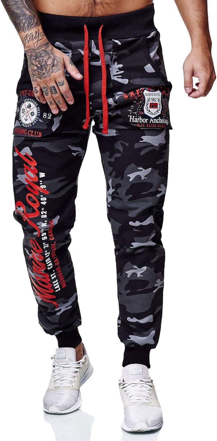 Marine Royal Men's Jogger Pants, Sports Fitness Running Casual Sweatpants - Image 2