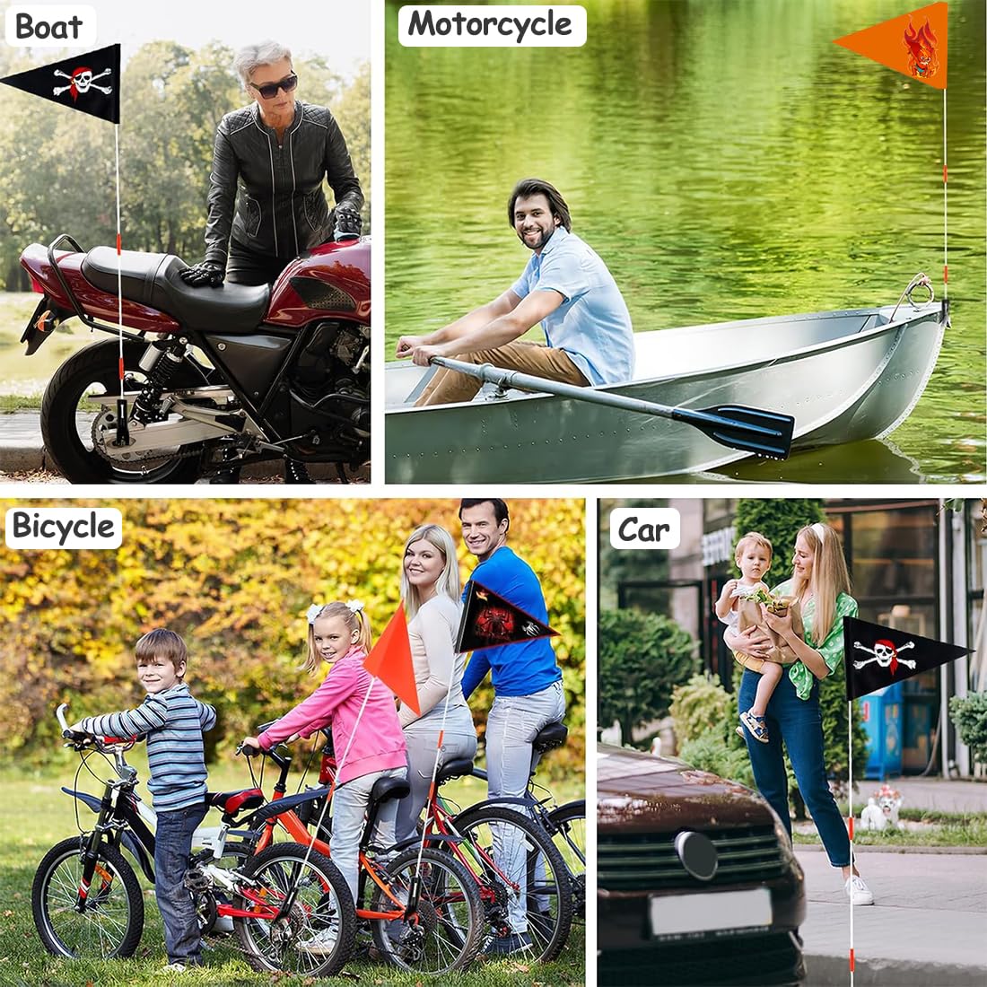 Bandiere Gagliardetto per Bicicletta, Bandierina di Sicurezza in Tela Antistrappo per Bambini, Accessori Bicicletta