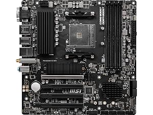 MSI PRO B550M-VC WiFi ProSeries Motherboard (AMD Ryzen 5000 Series, AM4, DDR4, PCIe 4.0, SATA 6Gb/s, M.2, USB 3.2 Gen 2, HDMI/DP, Wi-Fi 6E, Bluetooth 5.2, mATX)
