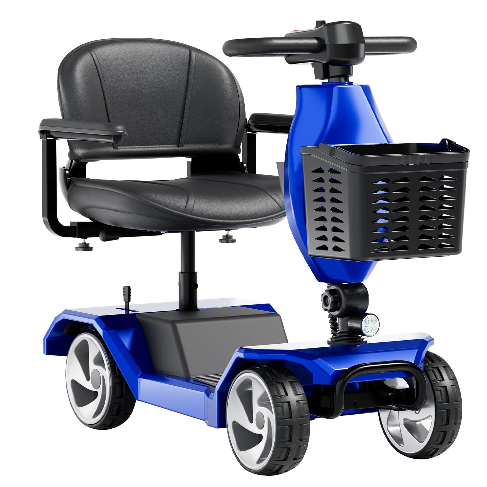 HomyKing Mobility Scooters for Seniors, 4 Wheel Foldable Mobility Scooters for Adults, Folding Travel Mobility Scooter with Seat, Electric Wheelchair, Powered Lightweight Motorized Scooter - Blue