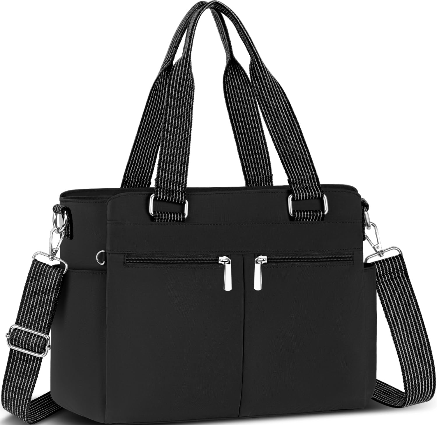 Umhängetasche Damen Groß Tasche Nylon Handtasche Gross mit Vielen Fächern Crossbody Bags Casual Leichte Tote Bag Mittelgroß mit Verstellbar Breitem Schultergurt für Uni, Schule, Shopper