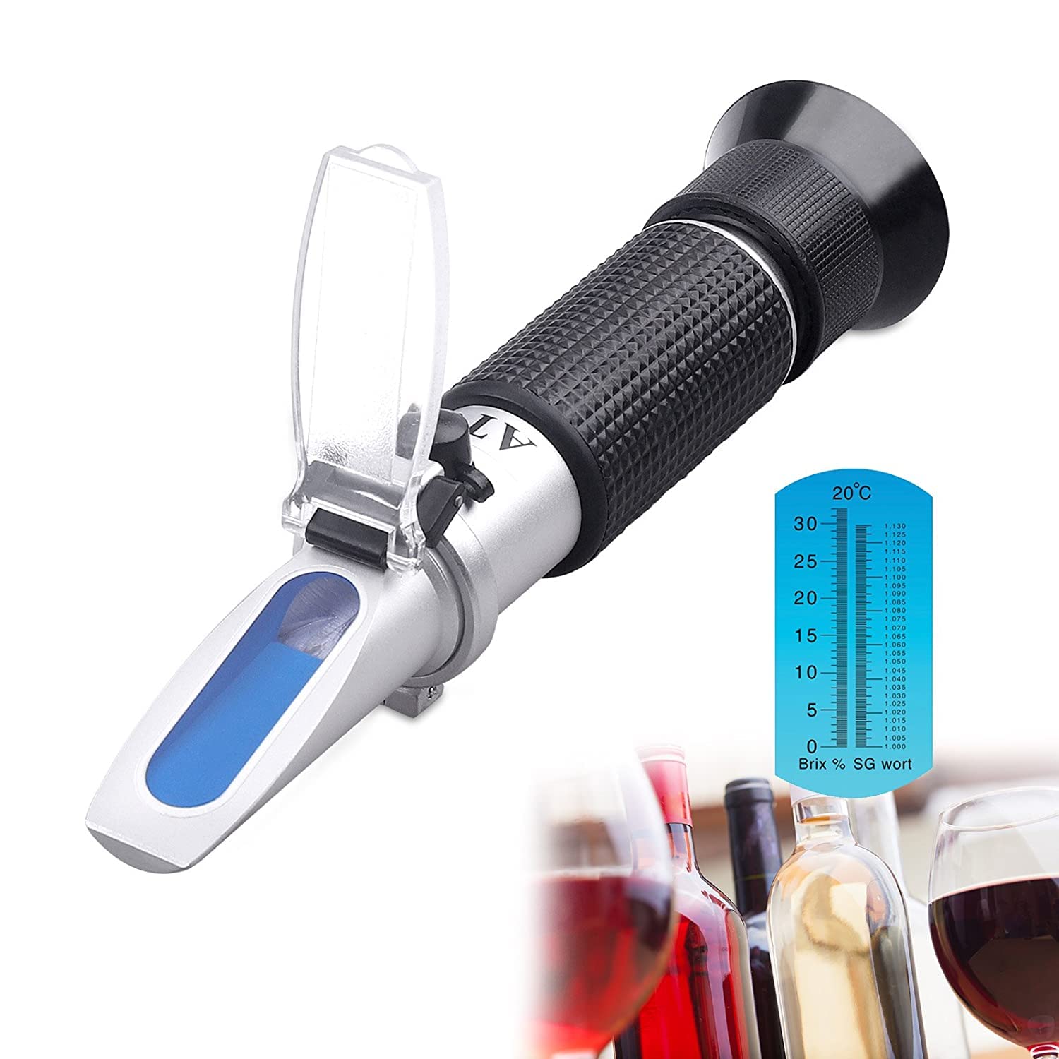 Allianztec Brix Refractometer with ATC Digital Handheld Refractometer for Beer Wine Brewing, Dual Scale-Specific Gravity 1.000-1.130 and Brix 0-32% (B09JW6VBSB) Amazon Price History, Amazon Price Tracker