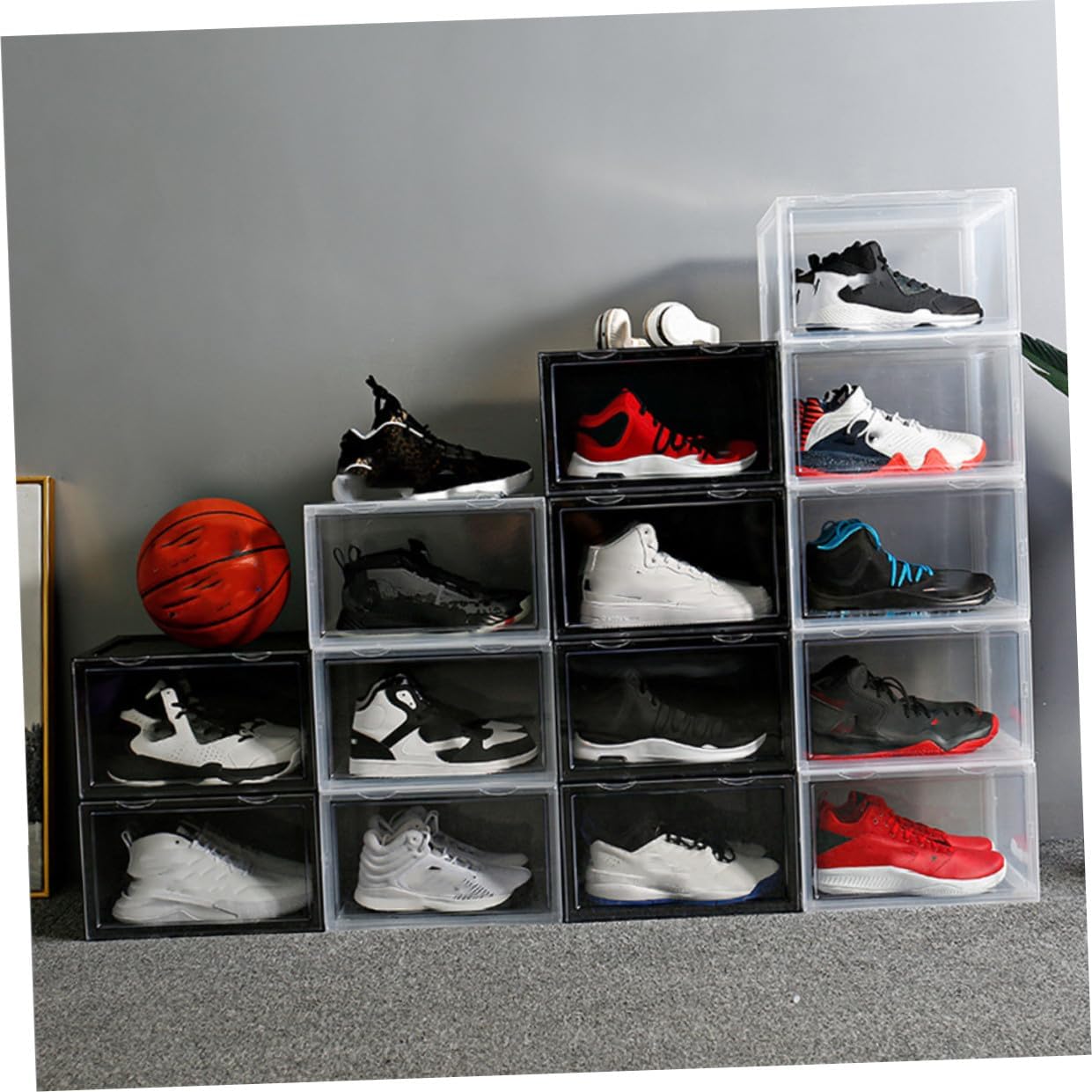 ARTIBETTER Shoe Storage Boxes with Dustproof Door Buckle, Stackable Shoe Organizers for Sneaker and Boot Space Saving, Sturdy Plastic Containers for Home Closet Organization