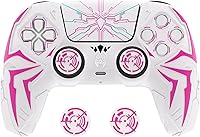 Vista 8 de PlayVital Design for ps5 Controller Silicone Case with 2 Thumb Grips and 6 Sticker, Cyber Spider Design, Anti-Slip Shockproof Controller Cover Skin