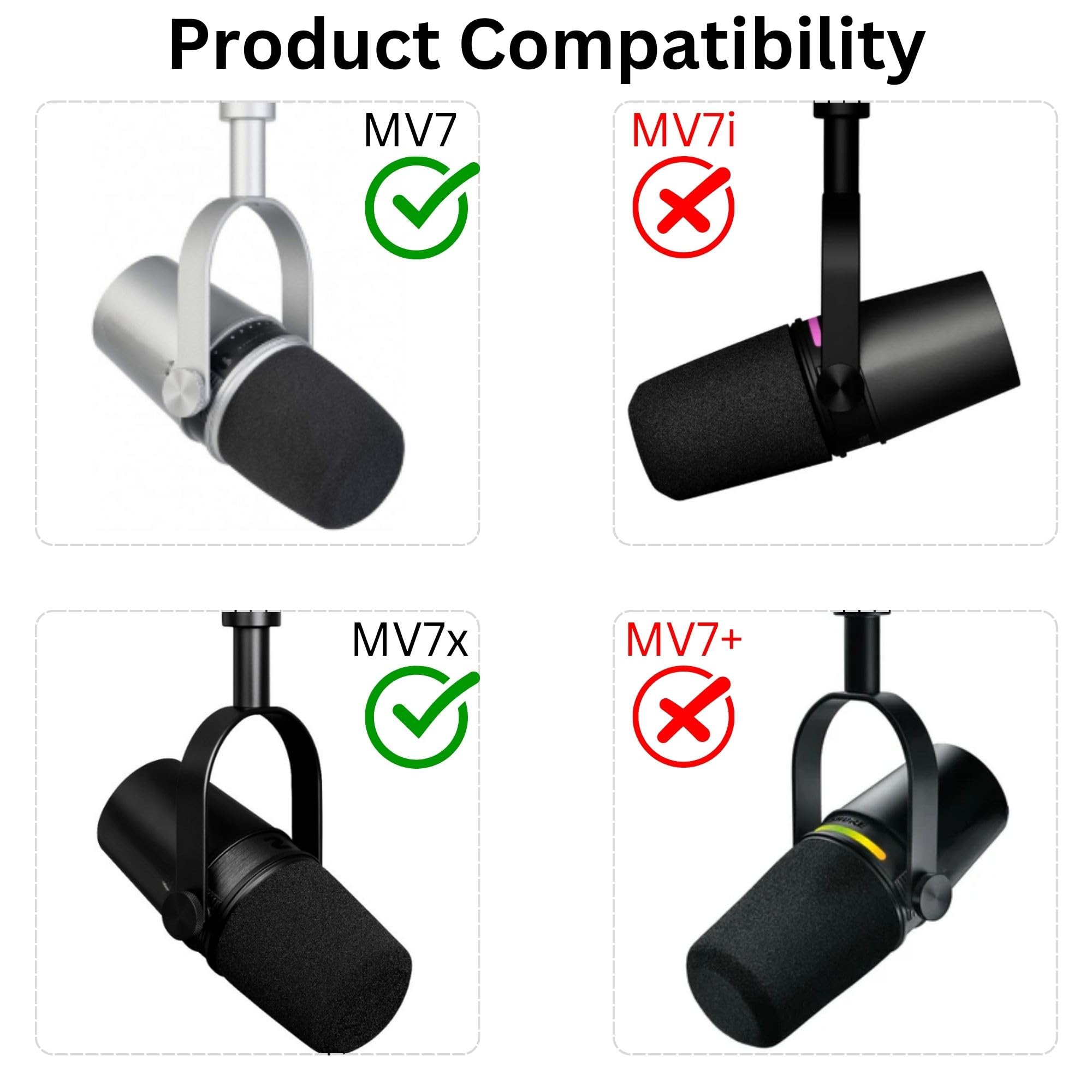 Amazon.com: RhymKawa MV7 Pop Filter for Shure MV7 and MV7X Red