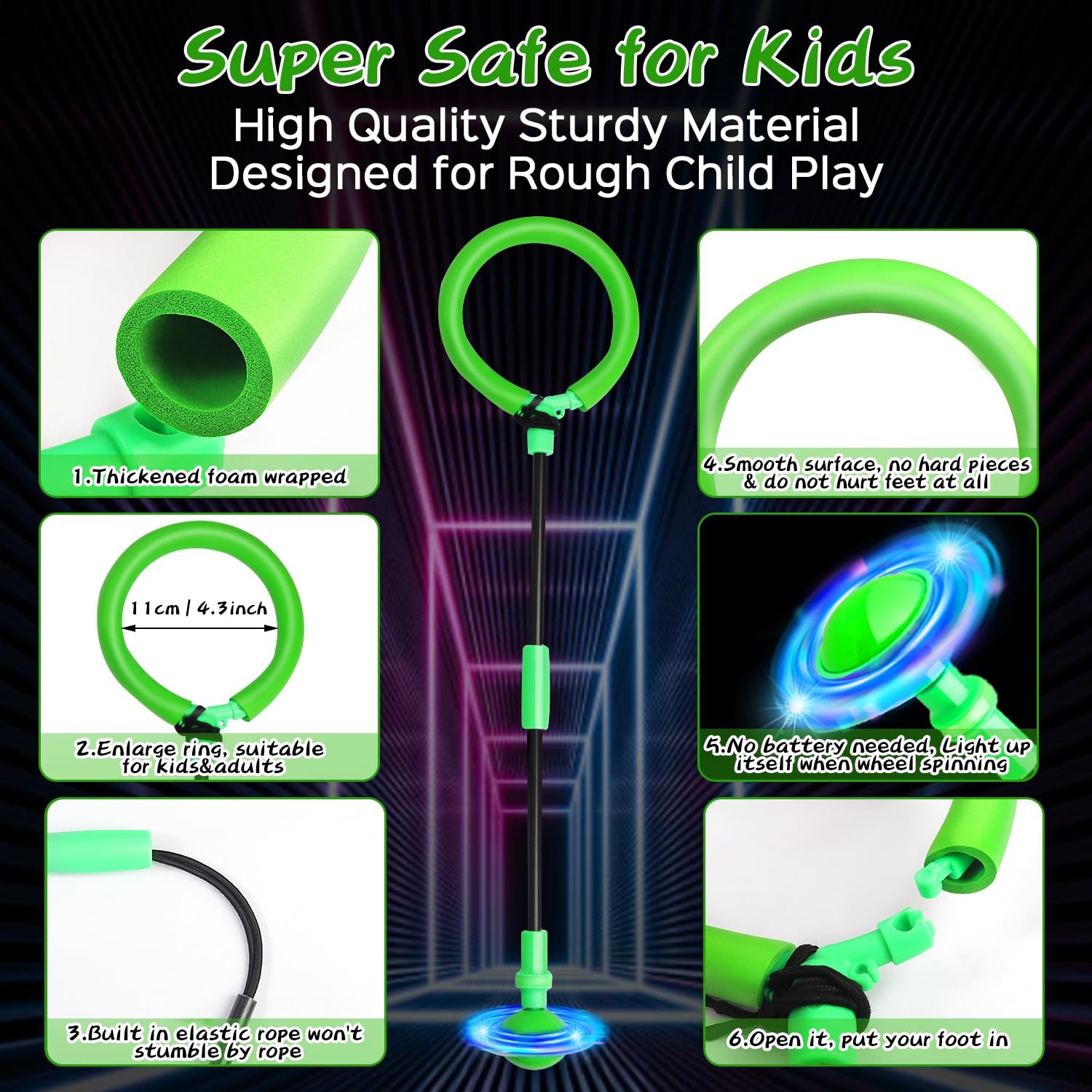 Jalunth Springring - Toupie à pied Swing Wheel - Pour l'extérieur, le jardin, la plage, les enfants, les adultes, les garçons, les filles - 5, 6, 7, 8, 9, 10, 11, 12, 13 ans - Cadeau d'anniversaire
