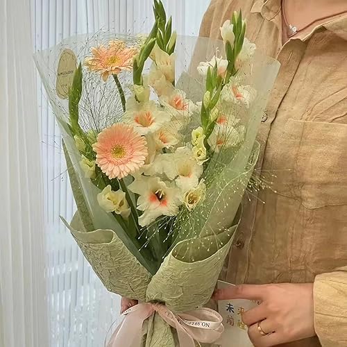 Miniatura 8 de LLBWKC 20 hojas de papeles para envolver flores, papel de algodón coreano para envolver flores, papel floral no tejido para envolver, papeles