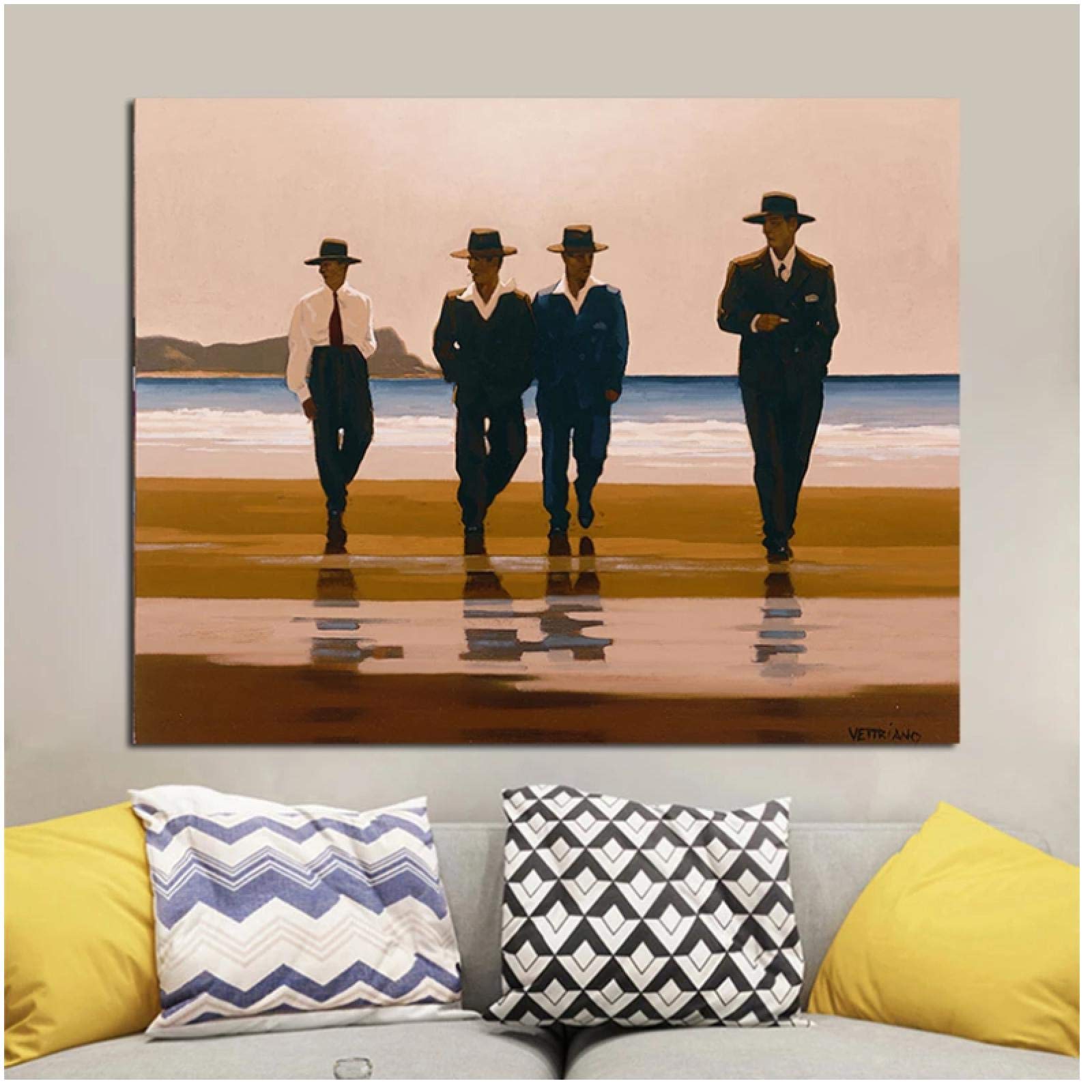 Suuyar Vettriano The Road To Nowhere Painting Classic Billy Boy Canvas Painting Wall Art Pictures for Bedroom Home Decor -60x80cmx1pcs- No Frame