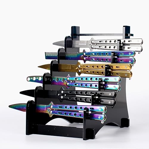 Miniatura 5 de Soporte de daga para cuchillos, soporte de exhibición de escritorio acrílico con capacidad para 6 cuchillos para cuchillos de caza, daga, exhibición