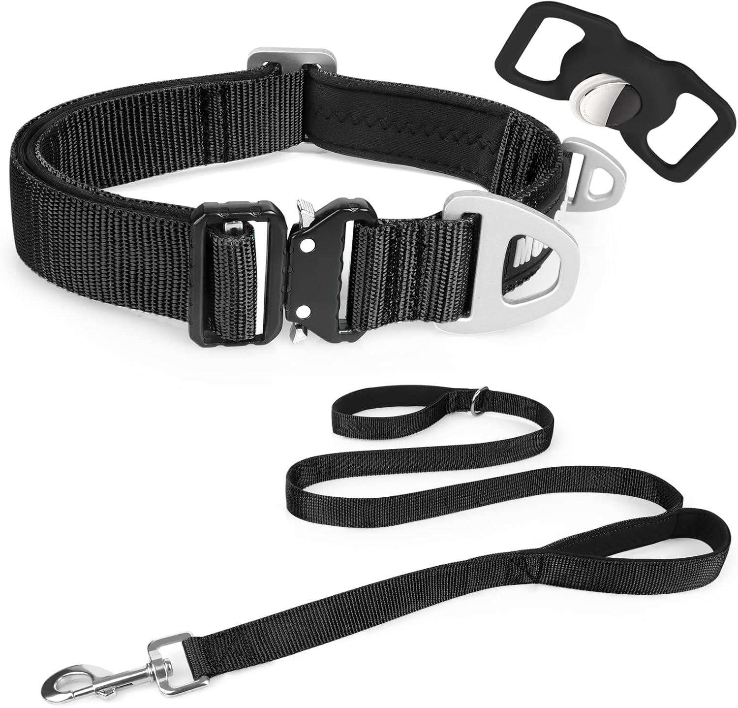 MOOGROU Dog Collar and Leash Set,Double Handle Neoprene