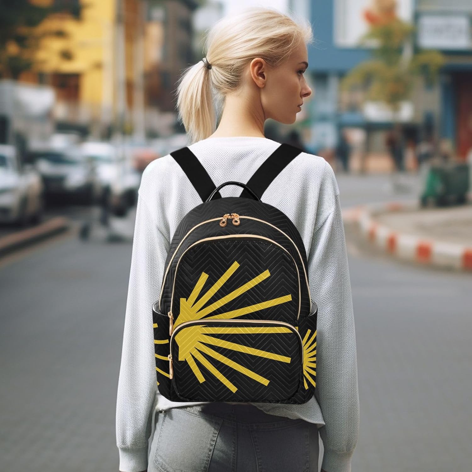 Camino De Santiago Spain Mini Backpack for Women, LightWeight Travel Backpack Purse Shoulder Bag Small Casual Daypack for Womens