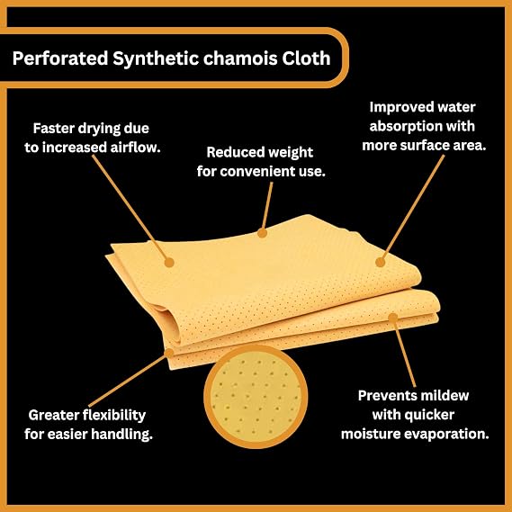 Tek Automotive Synthetic Chamois Leather for Cars Perforated - Twin Pack