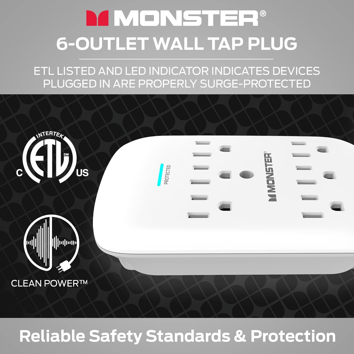 Spina Monster Wall Tap con certificazione ETL e indicatore LED "PROTETTO"