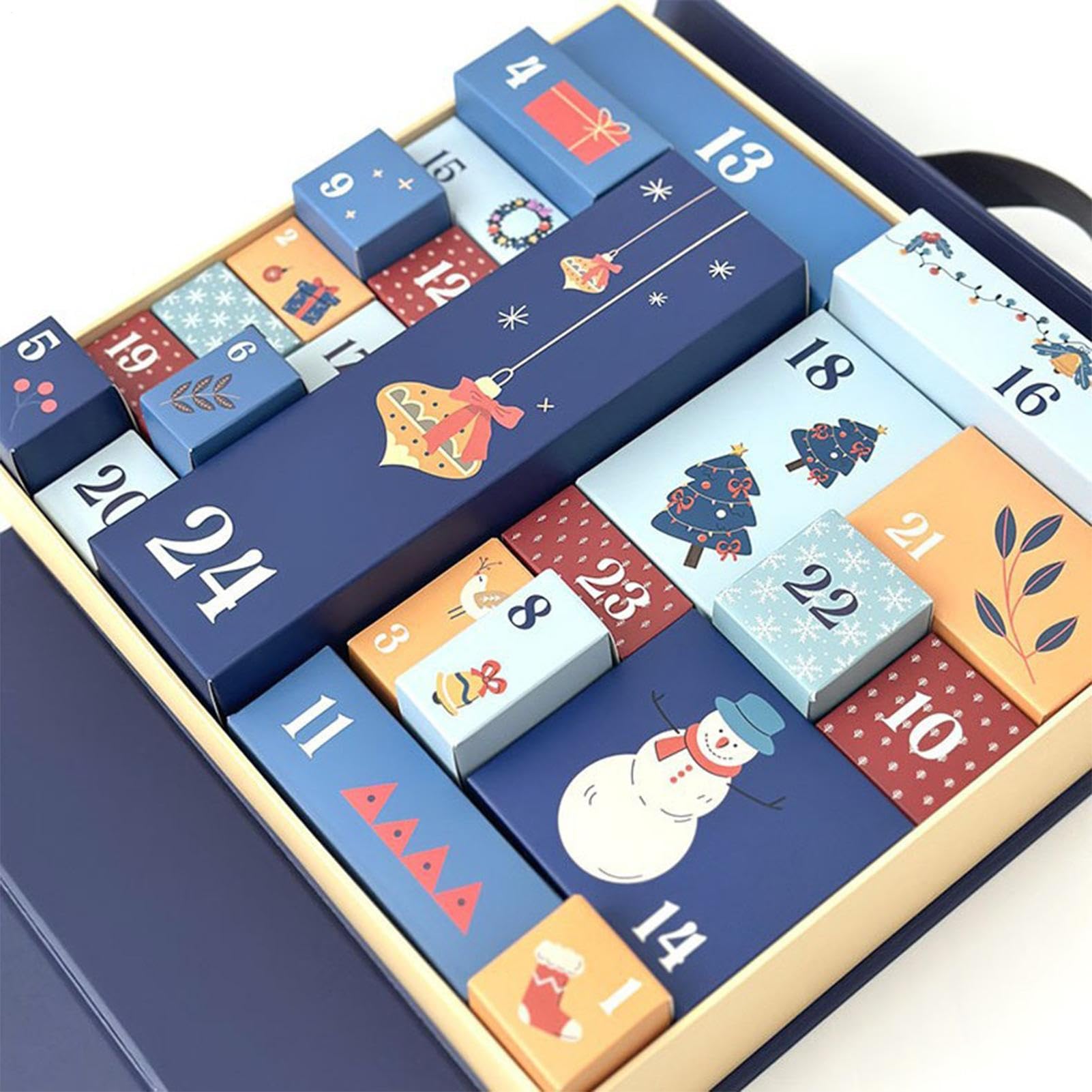 Adventsbox Nachfüllbarer leerer Adventskalender zum Befüllen | Dezember Countdown Kalender für Kinder Mädchen Teenager Erwachsene zu Geburtstagen Weihnachten und anderen
