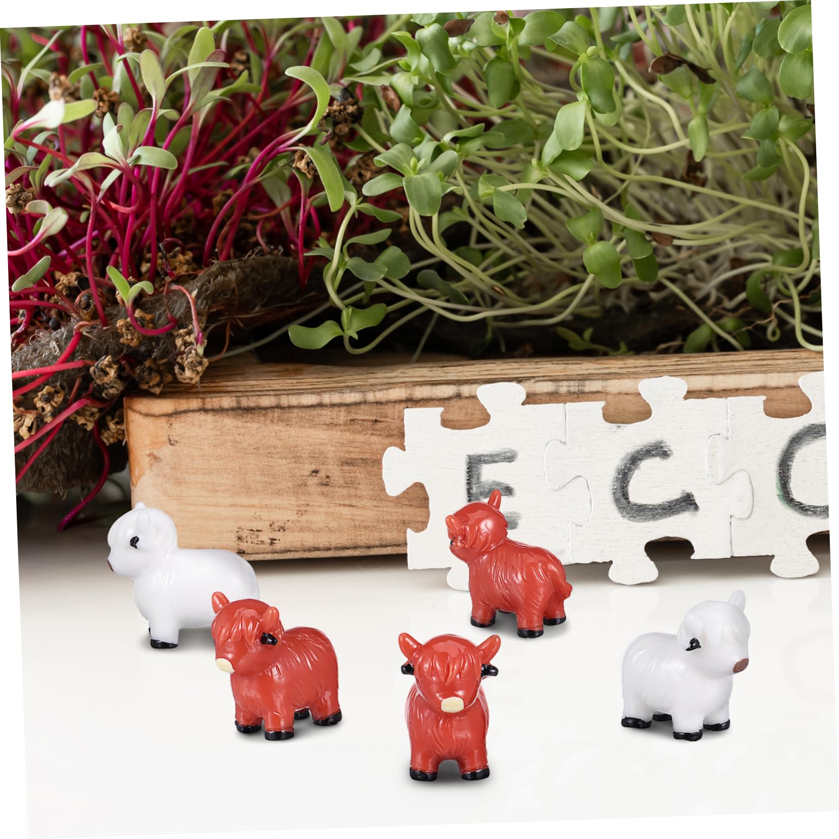 Amazon.co.jp: ミニチュア動物フィギュアセット 樹脂製牛 10個セット