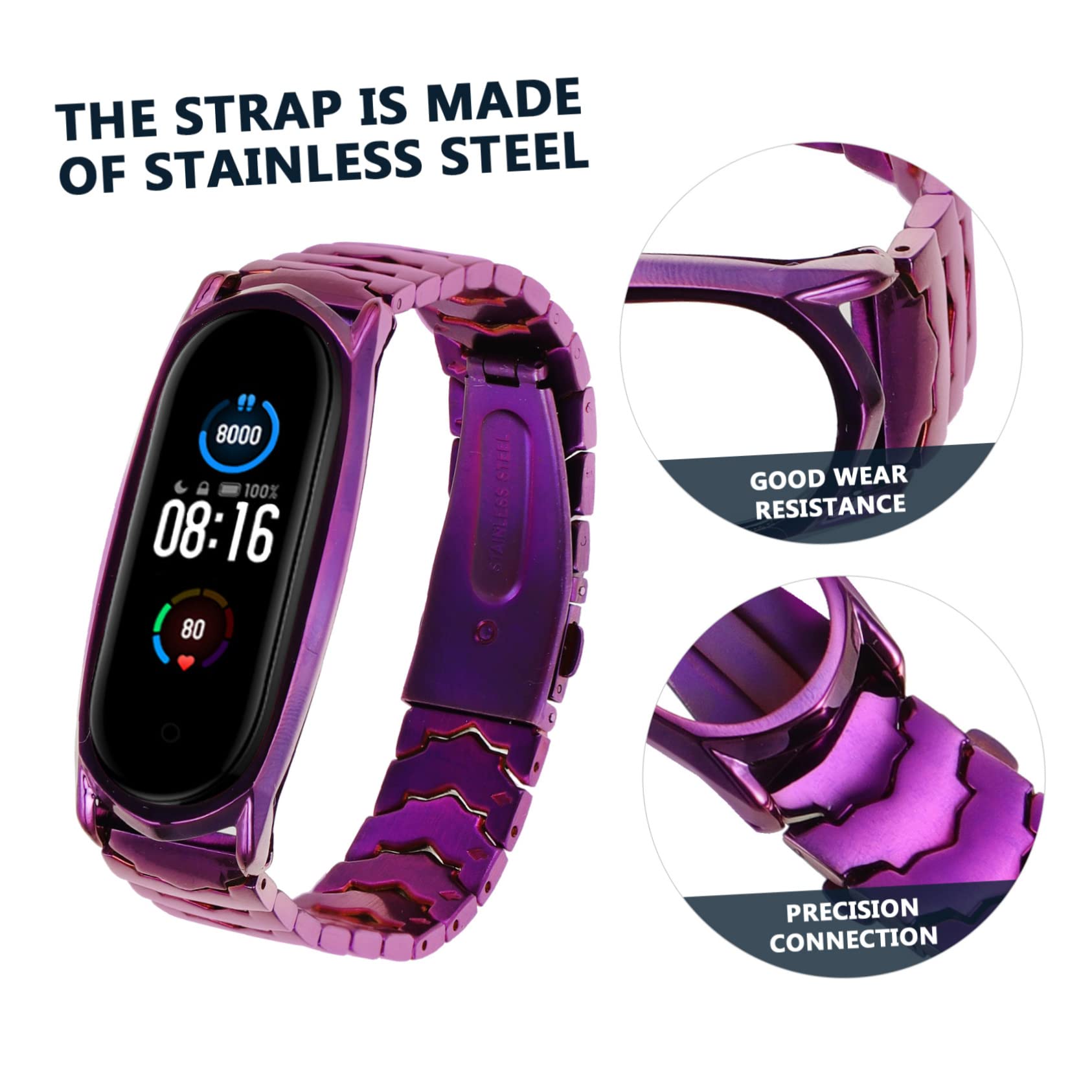 Housoutil Lot De 2 Bracelets De Rechange Extensibles Compatibles 5/4/3 155-220 Mm Pour Montre Connectée Accessoire Tendance