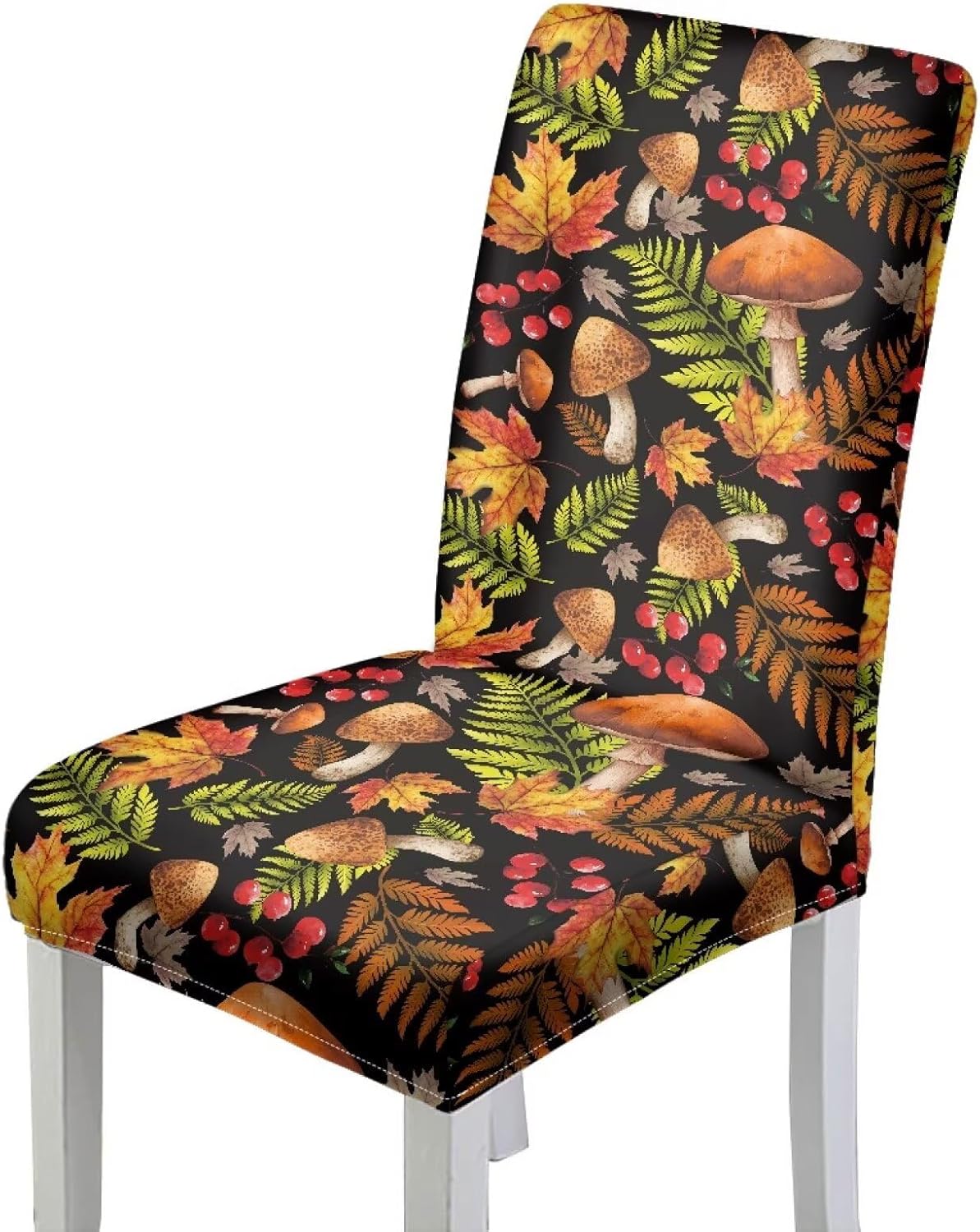 Wanyint Parsons Chair Slipcovers Set of 6, Stretch Christmas Dining Chair Covers Machine Washable, Polyester Spandex Universal Fit Chair Protector for Dining Chairs, Santa Claus Stocking Red