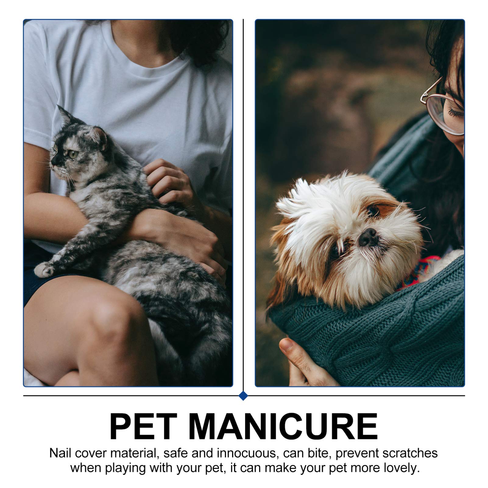 FRCOLOR 320 Pièces Ensemble d'ongles pour Animaux de Compagnie Protecteur d'ongle Griffes de Chat en Caoutchouc Animal de Compagnie Couvre-Ongles pour Animaux de Compagnie
