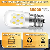 Vista 4 de AMI PARTS Bombilla LED E17 de 3W 6000K Luz Blanca Diurna, 8206232A Bombilla de Electrodoméstico Incandescente Equivalente de 40 Vatios