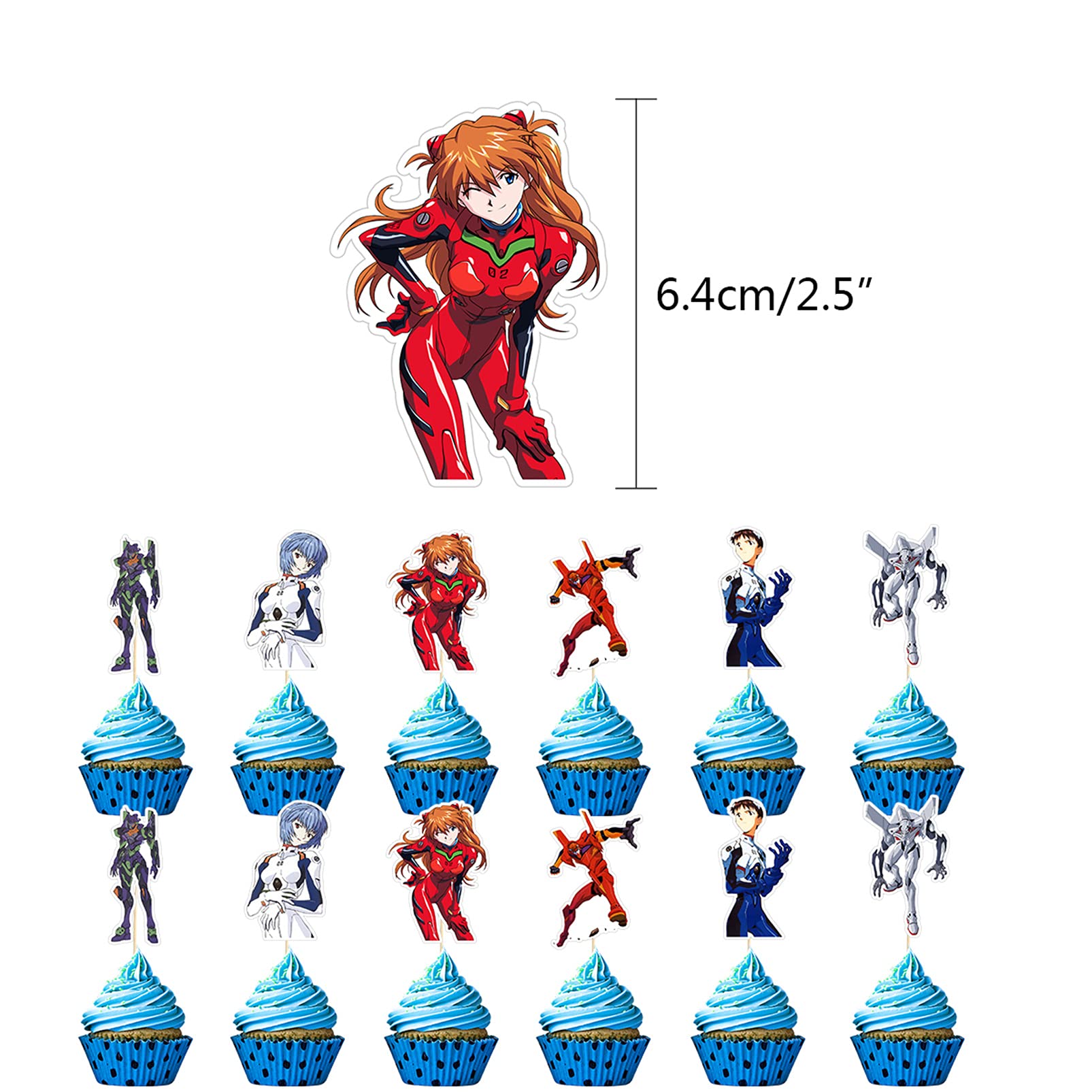 36Pcs Neon Genesis EVAngelion Birthday Party Supplies and