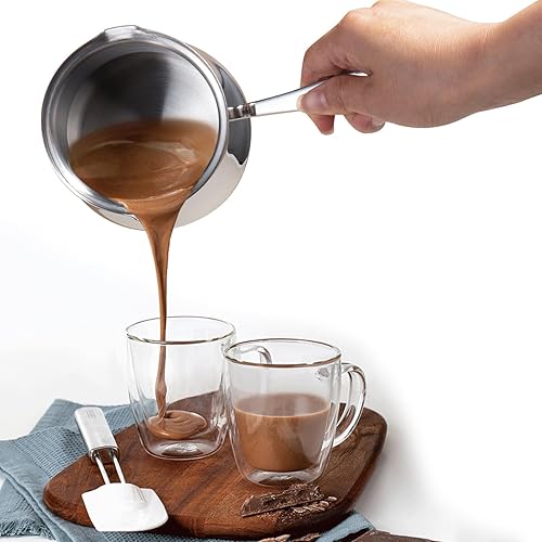 Miniatura 2 de IMEEA Cafetera turca Cezve - Cafetera turca de acero inoxidable 18/10, cafetera griega Briki (16.9 onzas)