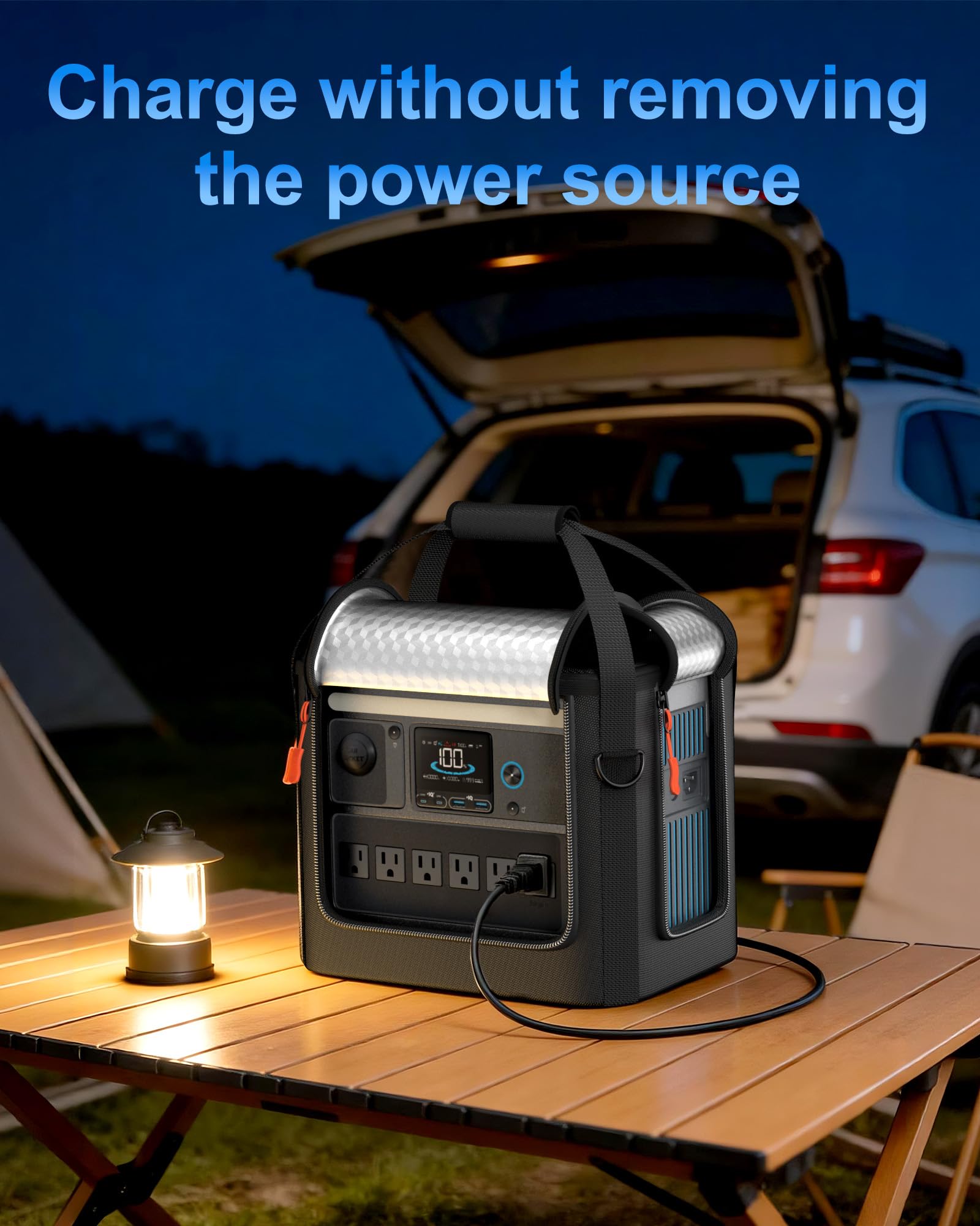 Hautton Borsa da trasporto per Anker SOLIX C1000/ C800/ C800 Plus Stazione Elettrica, Borsa di Protezione con Tracolla e Maniglia per Generatore Elettrico Portatile, Custodia per Power Station -Nero