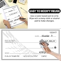 Vista 2 de Cheque gigante reutilizable – Placa de borrado en seco de gran tamaño de 30 x 16 pulgadas, cheque falso, cheque de donaciones, recaudación