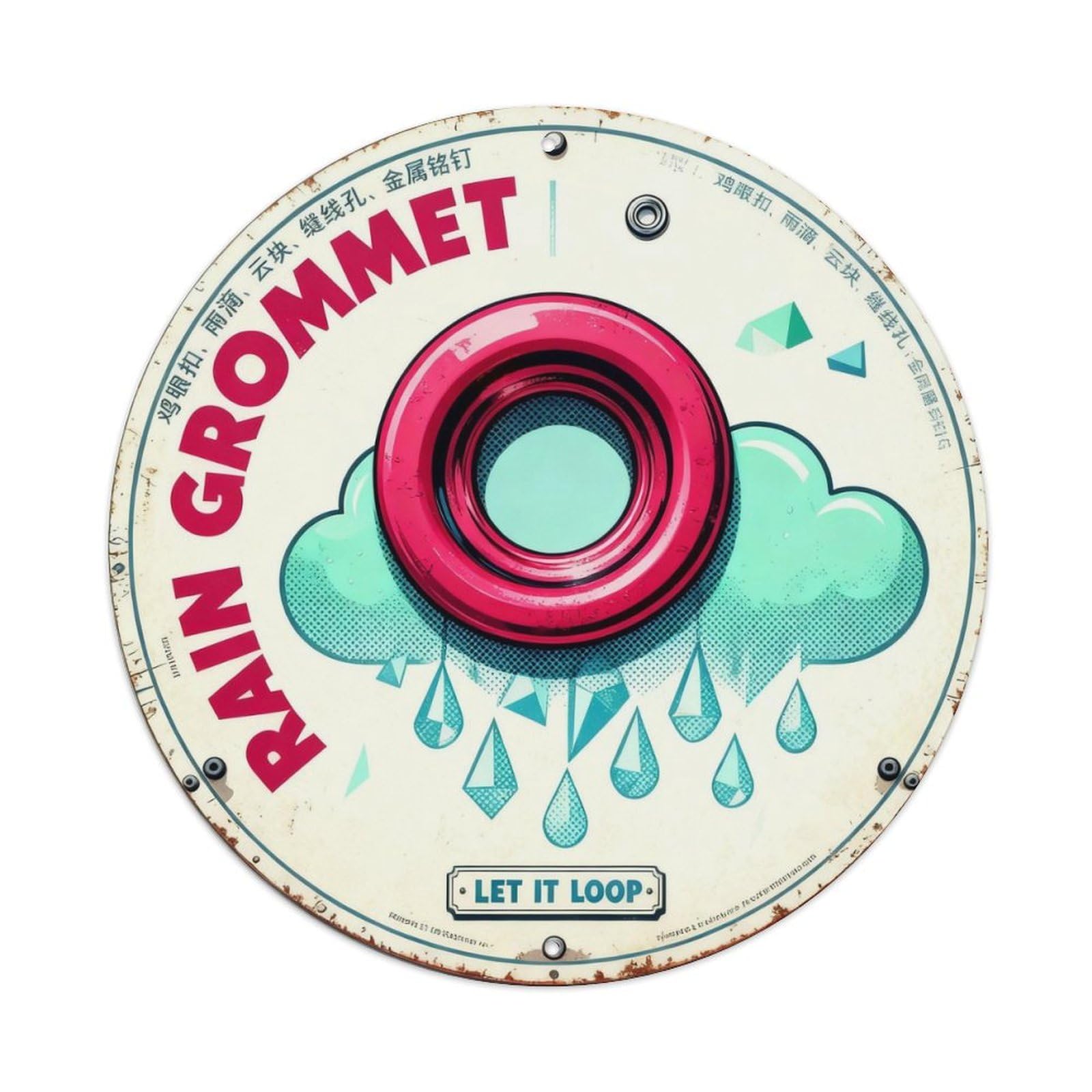 Rain Grommet Sign Metal Tin Sign Plaque