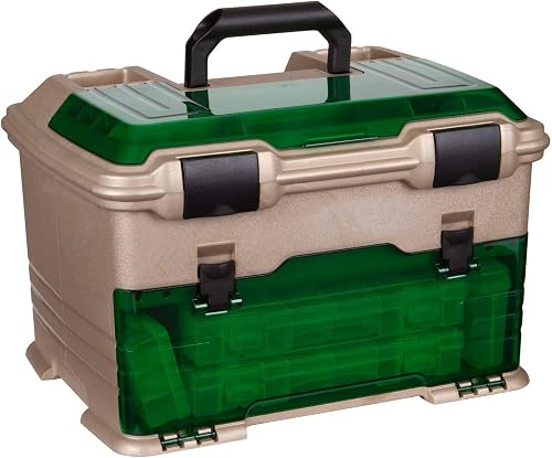 Flambeau Outdoors T5 Multiloader Tackle Box, Fishing Organizer with Tuff Tainer Boxes Included, Green/Gold