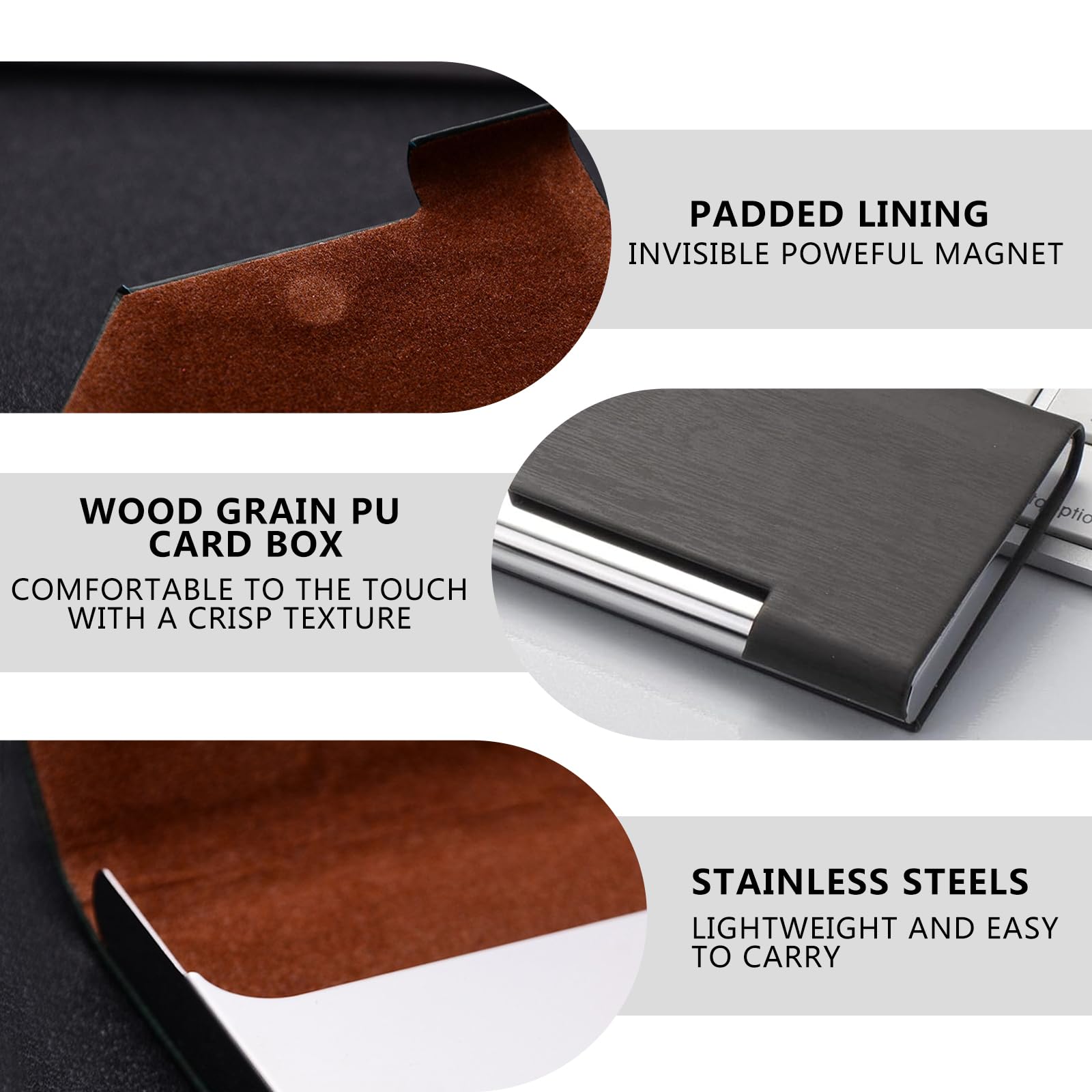 2 Pieces Business Card Holders Slim Business Card Cases,Credit Card Wallets for Men Women,PU Leather,Hold 25 Cards - Image 3