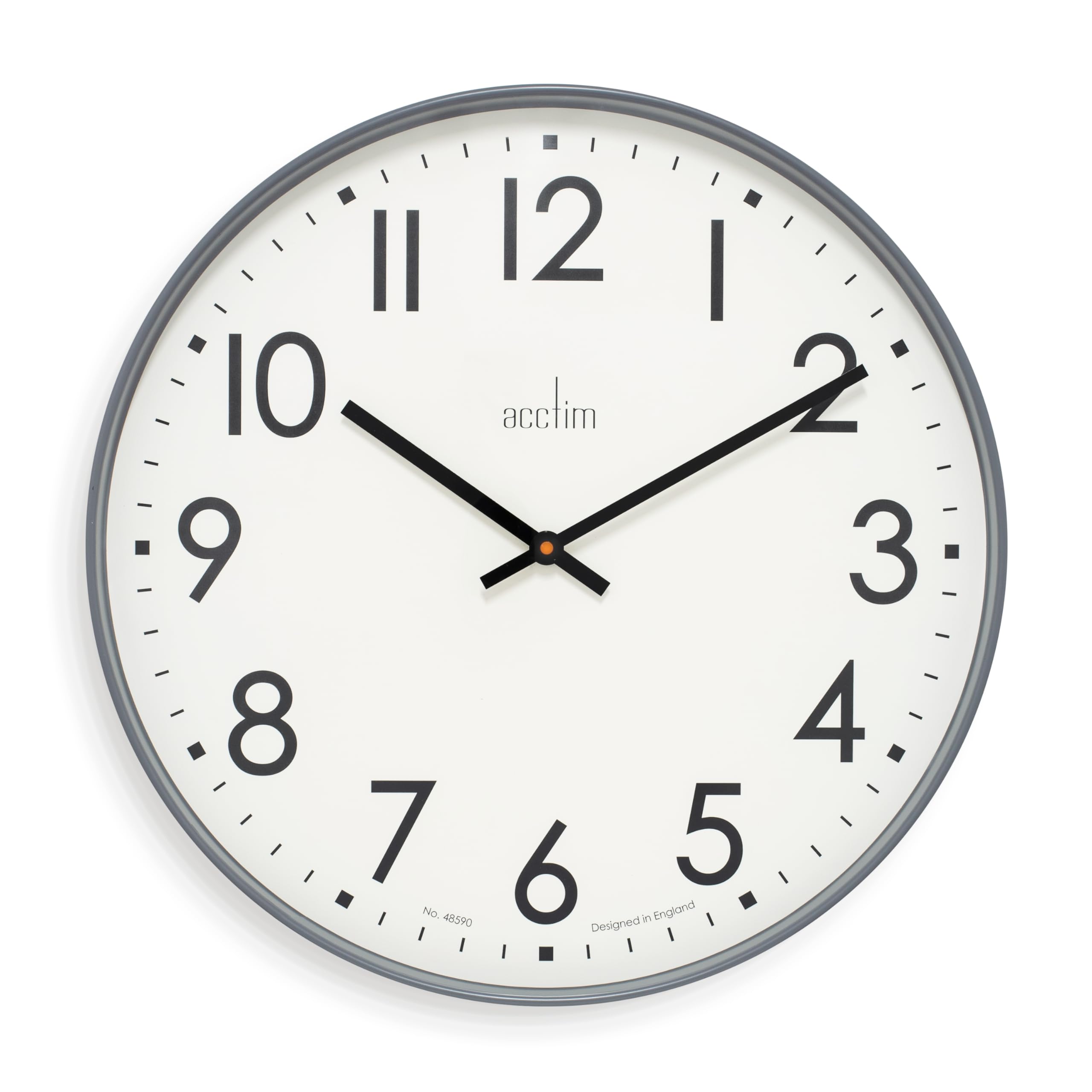 Acctim Ashridge Large Wall Clock Quartz Contemporary Statement Dark Grey 50cm