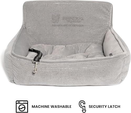 Miniatura 3 de Nandog Pet Gear - Cama de asiento de automóvil para perro de lujo con inserto de almohadilla extraíble y lavable y correas gruesas para cinturón de