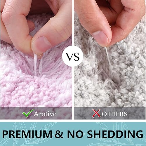 Miniatura 6 de Arotive - Tapetes de baño de microfibra, peludos, suaves, absorbentes, antideslizantes, gruesos, afelpados, se pueden lavar a máquina y secar en