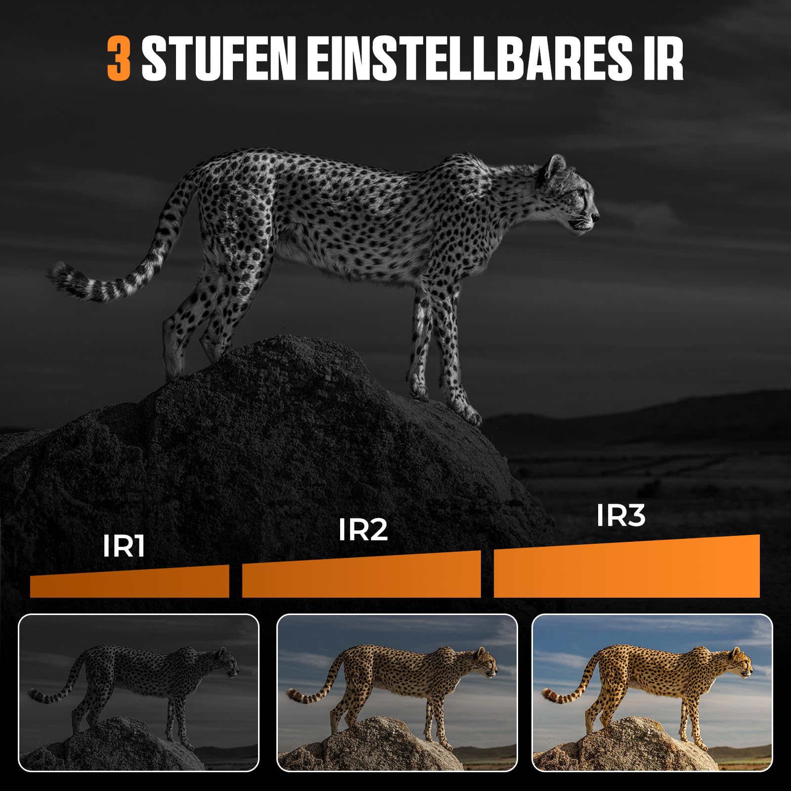 Nachtsichtgerät, CIGMAN 400M 3" HD-Display Infrarot-Fernglas Nachtsicht, 5000mAh Wiederaufladbares Wärmebild-Fernglas, f/1.4 HD-Kamera, 8X Digitalzoom für Jagd, Camping, Beobachtung