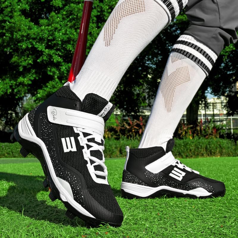 HIKLDK Men's Wear-Resistant Non-Slip Baseball Shoes Softball Shoes