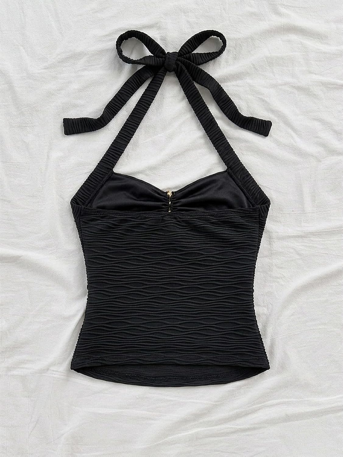 SOLY HUX V Neck Halter Top, Open Back Cami - Image 4