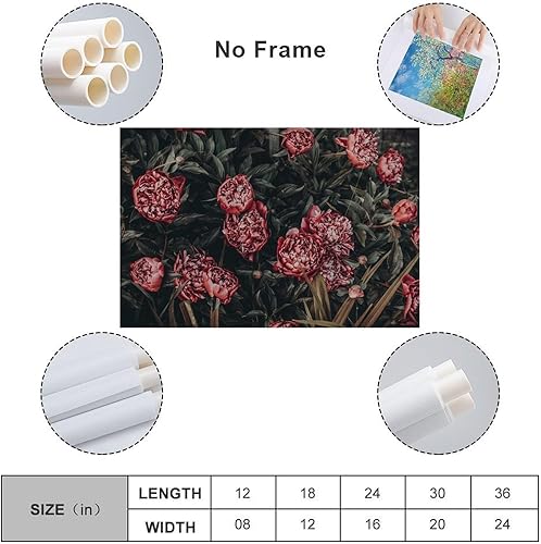 Miniatura 2 de Lienzo de arte floral, pintura de pared, póster de pared, póster, obras de arte, idea de regalo, estética, 08 x 12 pulgadas (7.9 x 11.8 in)