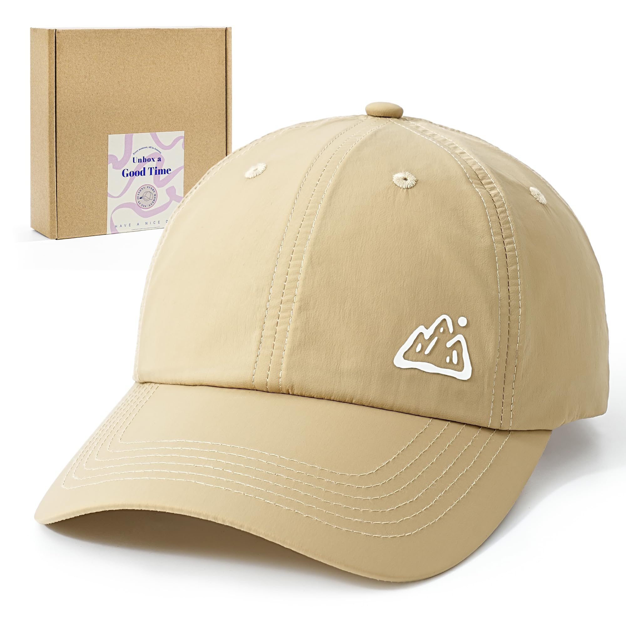 Jeasona UPF 50+ UV Protection Running Hat for Women, Womens Hiking Hat,Lightweight Quick Dry Fit Running Cap Sun Protection Baseball Cap Khaki