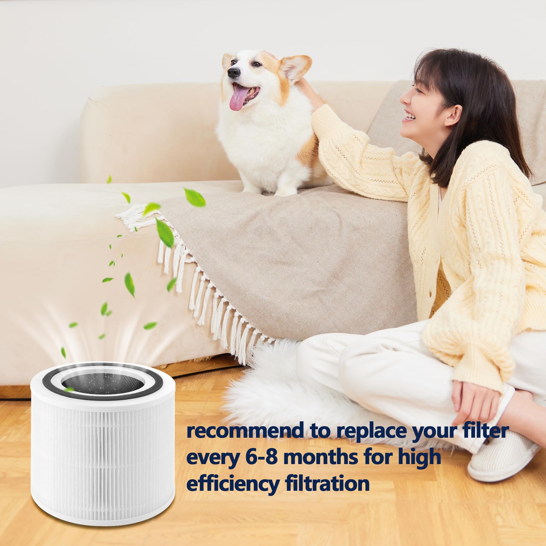 Paquete de 4 filtros de repuesto H14 True HEPA para purificador de aire Puro 240, filtro de repuesto True HEPA 3 en 1 con filtración de carbón activado de alta eficiencia
