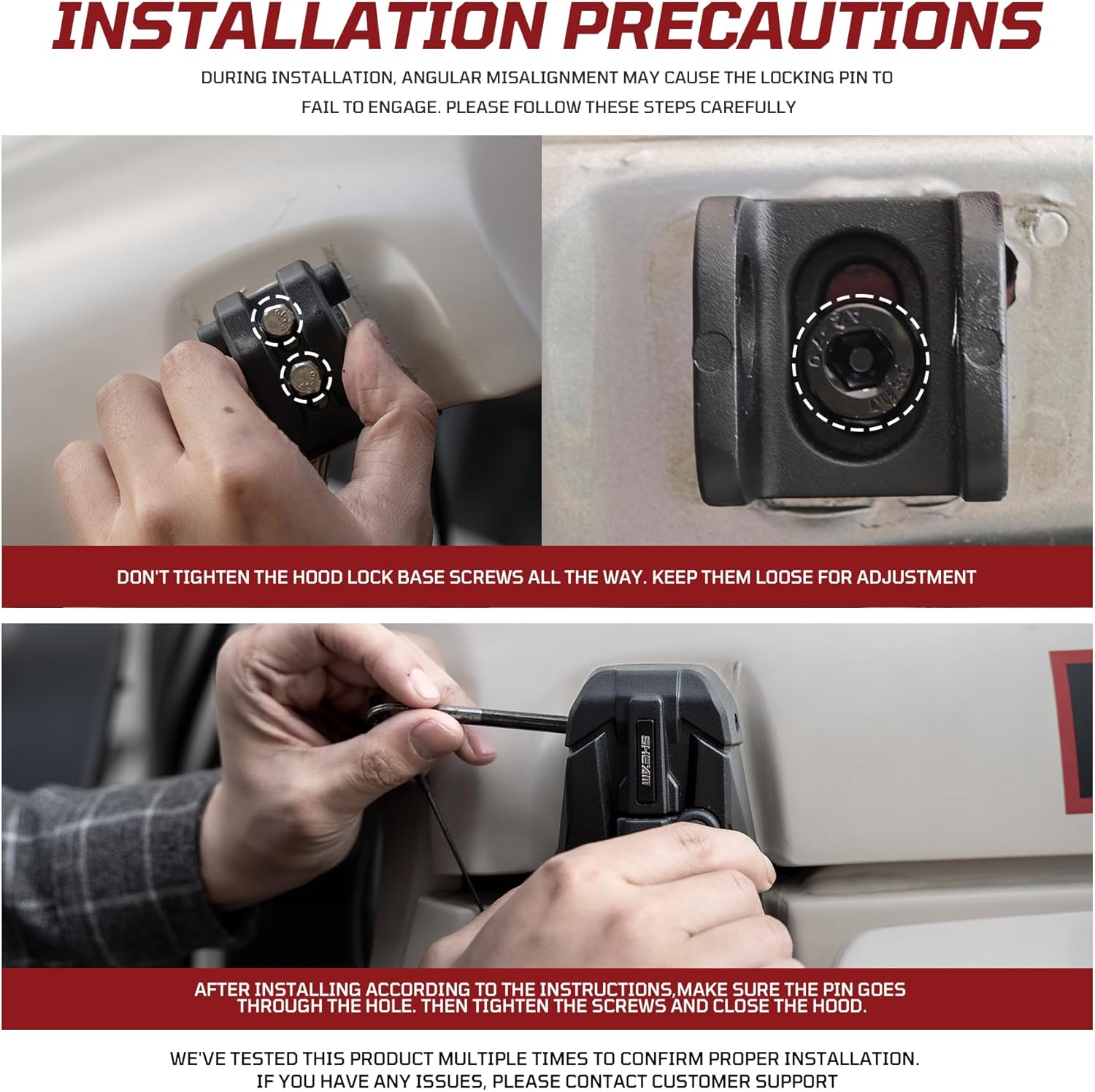 Hood Latches Aluminum Alloy Hood Catch Compatible with Jeep Wrangler JK/JKU 2007-2017, JL/JLU 2018-2026 & Jeep Gladiator 2020-2026, Shock-absorbing Hood Latch Accessories (2 PCS)