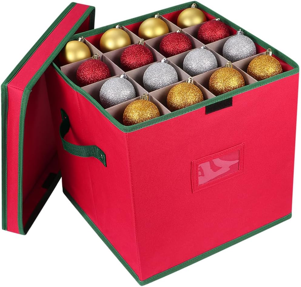 Cabilock Holiday Ornament Storage Box Christmas Ornament Container Christmas Storage Solution