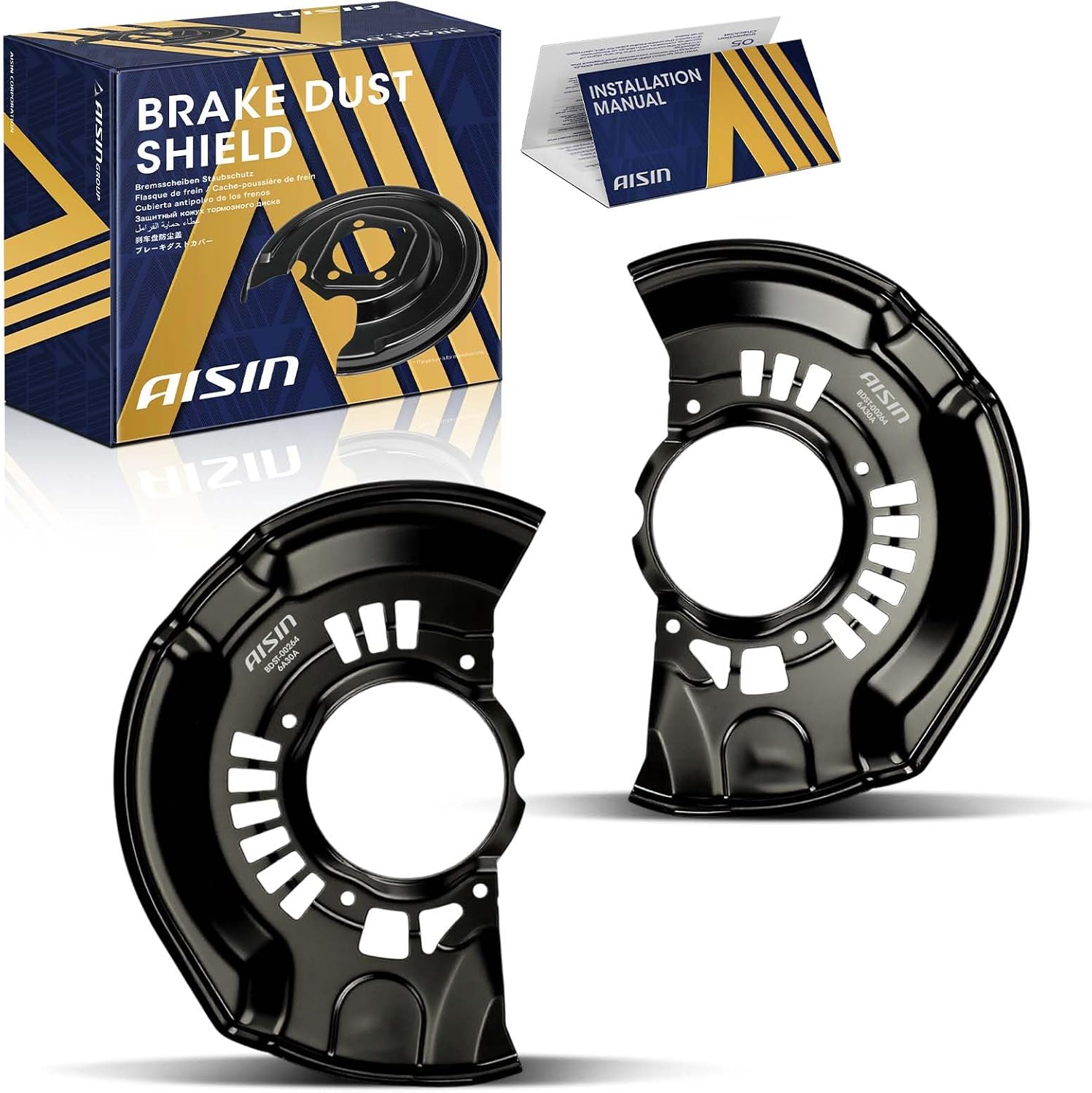 AISIN AFTERMARKET BDST-00264 Set of 2 Front Left and Right Brake Dust Shield - Compatible with Toyota Camry 2003-2006